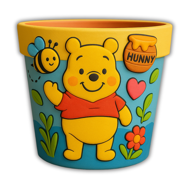 Maceta Cartoon 🍯🐻 Oso Amarillo con Miel